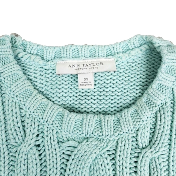 Ann Taylor Womens XS Chunky Twist Cable Pullover Sweater - Picture 5 of 8